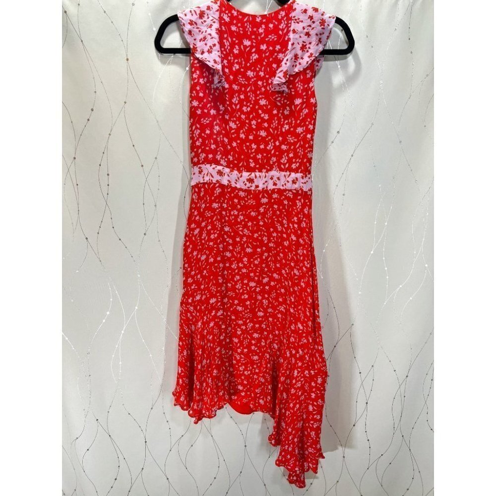Parker Red Pink Jennifer Combo Midi Dress $358 - Picture 7 of 9